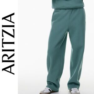 Aritzia Tidal Blue Mega Sweatfleece Cozy High Rise Straight Wide Leg Sweatpants